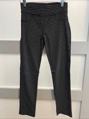 Black Geo-Print Cropped Knit Pants